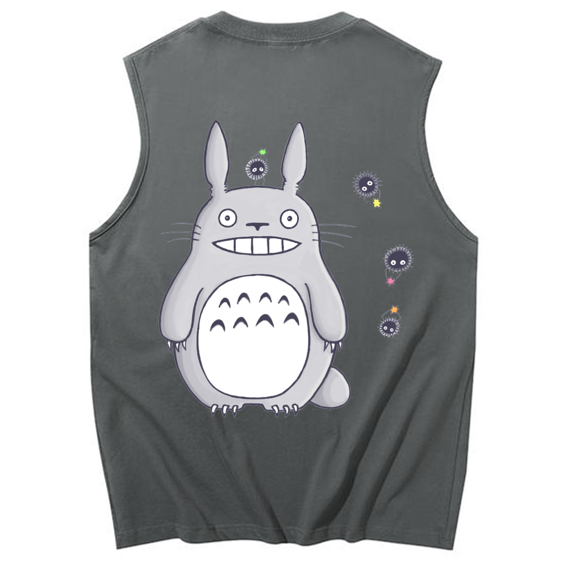 （画像用） となりのトトロ 草壁メイ 草壁サツキ My Neighbor Totoro Satsuki Kusakabe Mei Kusakabe コットン100％タンクトップ（背面プリント）